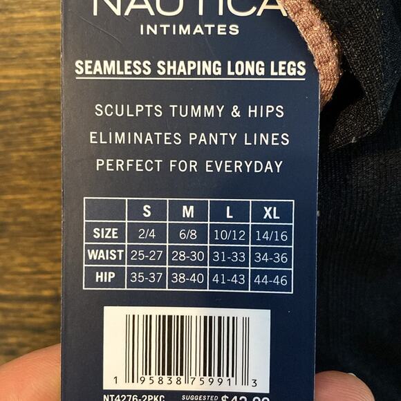 New with tags Nautica seamless tag free shaping long slip shorts 2 pack - Picture 5 of 7